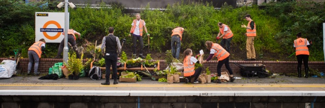 Image of gardeners working on overground station